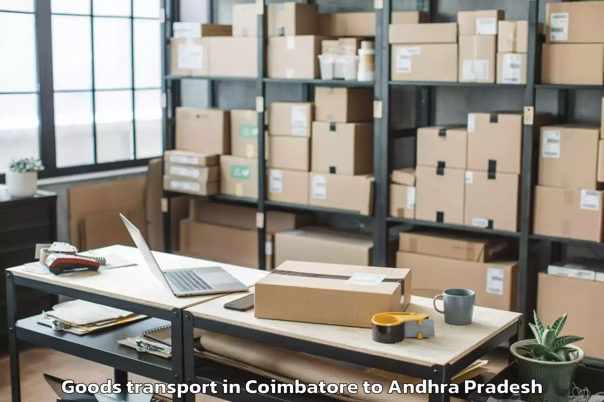 Leading Coimbatore to Denduluru Goods Transport Provider